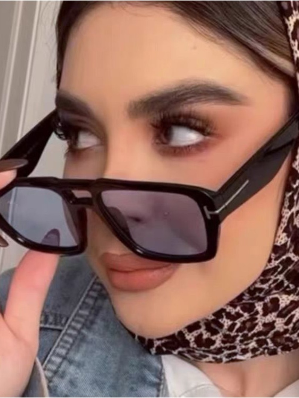 Tom Ford Black Frame Sunglasses with Gray Lenses